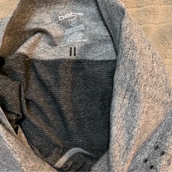 Bebe. Compression shorts/workout undershorts. 2XL. Gray with hole design. - Picture 6 of 7